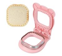 sourcing map Crustless Sandwich Cutter, Square Shape Uncrustable Sandwich Maker Sealer Press Bread Cookie Cutter and Sealer for DIY Breakfast Lunch Afternoon Tea (Pink)