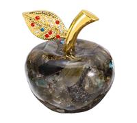 sourcing map Crystal Apple Figurine, Artificial Fruit Statue Collectible Crystal Crafts Paperweight Craft Decoration for Home Office Centerpiece Decor, Gray