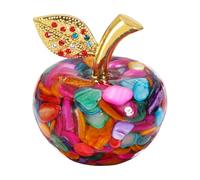 sourcing map Crystal Apple Figurine, Artificial Fruit Statue Collectible Crystal Crafts Paperweight Craft Decoration for Home Office Centerpiece Decor, Rainbow Colors