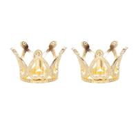 sourcing map Crystal Ball Display Holder Crown Shaped Egg Stand Alloy Glass Ball Stand Display 1.14 Inch Gold Tone for Crystal Ball Display Decoration Pack of 2