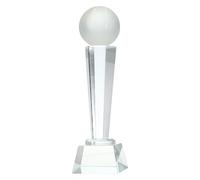 sourcing map Crystal Glass Trophy with Box 9 x 2.8 Inch, Basketball Champions Award for Desktop Table Decor Tournaments Sports Competitions Paperweight, Clear