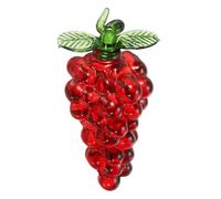 sourcing map Crystal Grape Figurine, 3.7" Artificial Fruit Statue Crystal Ornaments Paperweight Glass Collectible Adornments for Home Office Centerpiece Decor, Red