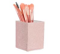 sourcing map Crystal Makeup Brush Holder Storage Box Square Pencil Case, 2.6x2.6x3.5inch Multifunctional Rhinestone Pen Holder Nail Art Tool Holder for Home Office Studio, Champagne