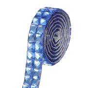 sourcing map Crystal Rhinestone Ribbon, 1 Yard x 0.79 Inch Self-Adhesive Rhinestone Sticker Ribbon Banding Belt Wrap for Wedding Cakes Birthday DIY Crafts Car Home Decor, Blue
