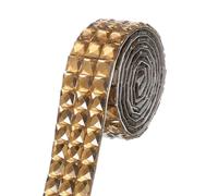 sourcing map Crystal Rhinestone Ribbon, 1 Yard x 1.18 Inch Self-Adhesive Rhinestone Sticker Ribbon Banding Belt Wrap for Wedding Cakes Birthday DIY Crafts Car Home Decor, Brown