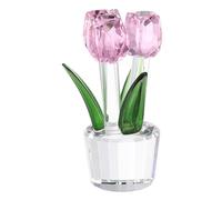 sourcing map Crystal Tulips Flower Figurine, Tulips Figurines Flowers Bouquet Ornaments Bouquet Decor Collectible for Birthday Anniversary Wedding Gifts Valentine's Day Gifts, Pink