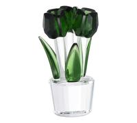 sourcing map Crystal Tulips Flower Figurine, Tulips Figurines Flowers Bouquet Ornaments Bouquet Decor Collectible for Birthday Anniversary Wedding Gifts Valentine's Day Gifts, Green