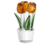 sourcing map Crystal Tulips Flower Figurine, Tulips Figurines Flowers Bouquet Ornaments Bouquet Decor Collectible for Birthday Anniversary Wedding Gifts Valentine's Day Gifts, Yellow