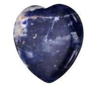 sourcing map Crystals Heart Healing Stone Blue Vein Stone Thumb Natural Love Positive Energy FENG Shui Palm Worry Gemstone 1.2" for Balancing Meditation Anxiety Stress Relief Powerful Blue/Grey