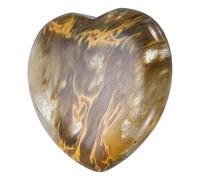 sourcing map Crystals Heart Healing Stones Brown Amber Thumb Natural Love Positive Energy FENG Shui Palm Worry Gemstone 1.2" for Balancing Meditation Anxiety Stress Relief Powerful