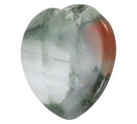 sourcing map Crystals Heart Healing Stones Green Stone Thumb Natural Love Positive Energy FENG Shui Palm Worry Gemstone 1.6" for Balancing Meditation Anxiety Stress Relief Powerful, Grey Green