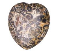 sourcing map Crystals Heart Healing Stones Leopard Stone Thumb Natural Love Positive Energy FENG Shui Palm Worry Gemstone 1.2" for Balancing Meditation Anxiety Stress Relief Powerful