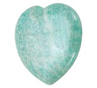 sourcing map Crystals Heart Healing Stones Sky Blue Stone Thumb Natural Love Positive Energy FENG Shui Palm Worry Gemstone 1.6" for Balancing Meditation Anxiety Stress Relief Powerful