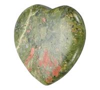 sourcing map Crystals Heart Healing Stones Unakite Thumb Natural Love Positive Energy FENG Shui Palm Worry Gemstone 1.2" for Balancing Meditation Anxiety Stress Relief Powerful, Green/Red