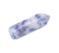 sourcing map Crystals Wands, Blue Spot Natural Hexagonal Crystal for Chakra Meditation Wire Wrapping Home Decor Bulk Rough Stone Collection, 6x21mm(Blue)