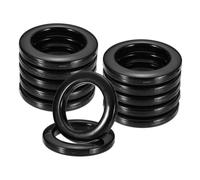 sourcing map Curtain Grommets 10 Pack 1.65" (42mm) ID Black Low Noise|Plastic Curtain Eyelet Rings Smooth Sliding Grommet Eyelet Ring for Window Drapery Roman Shades Bedroom