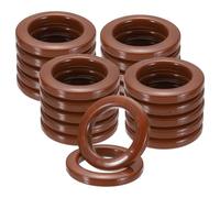 sourcing map Curtain Grommets 20 Pack 1.65" (42mm) ID Brown Low Noise|Plastic Curtain Eyelet Rings Smooth Sliding Grommet Eyelet Ring for Window Drapery Roman Shades Bedroom