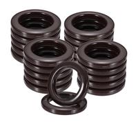 sourcing map Curtain Grommets 20 Pack 1.65" (42mm) ID Coffee Low Noise|Plastic Curtain Eyelet Rings Smooth Sliding Grommet Eyelet Ring for Window Drapery Roman Shades Bedroom