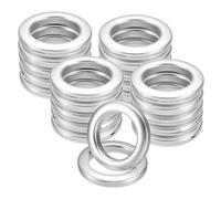 sourcing map Curtain Grommets 20 Pack 1.65" (42mm) ID Sand Silver|Low Noise Plastic Curtain Eyelet Rings Smooth Sliding Grommet Eyelet Ring for Window Drapery Roman Shades Bedroom