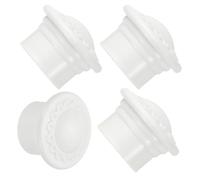 sourcing map Curtain Rod Ends, 4Pcs Plastic Drapery Rail Pole Head Cap Modern Window Curtain Rail Finial Fits Dia. 26-28mm Rods Pole End Plug Cap for Home Office Decorative Curtain, White