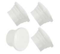 sourcing map Curtain Rod Ends, 4Pcs Plastic Drapery Rail Pole Head Cap Window Curtain Rail Finial Fits Dia. 26-28mm Rods Pole End Plug Cap for Home Office Decorative Curtain, White