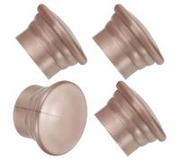 sourcing map Curtain Rod Ends, 4Pcs Plastic Drapery Rail Pole Head Cap Window Curtain Rail Finial Fits Dia. 26-28mm Rods Pole End Plug Cap for Home Office Decorative Curtain, Rose Gold
