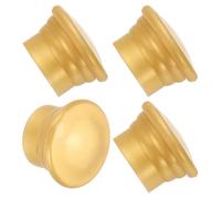 sourcing map Curtain Rod Ends, 4Pcs Plastic Drapery Rail Pole Head Cap Window Curtain Rail Finial Fits Dia. 26-28mm Rods Pole End Plug Cap for Home Office Decorative Curtain, Gold