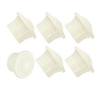 sourcing map Curtain Rod Ends, 6Pcs Plastic Drapery Rail Pole Head Cap Modern Window Curtain Rail Finial Fits Dia. 26-28mm Rods Pole End Plug Cap for Home Office Decorative Curtain, Cream