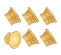 sourcing map Curtain Rod Ends, 6Pcs Plastic Drapery Rail Pole Head Cap Window Curtain Rail Finial Fits Dia. 26-28mm Rods Pole End Plug Cap for Home Office Decorative Curtain, Gold