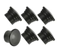 sourcing map Curtain Rod Ends, 6Pcs Plastic Drapery Rail Pole Head Cap Window Curtain Rail Finial Fits Dia. 26-28mm Rods Pole End Plug Cap for Home Office Decorative Curtain, Black
