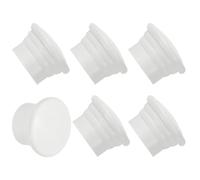sourcing map Curtain Rod Ends, 6Pcs Plastic Drapery Rail Pole Head Cap Window Curtain Rail Finial Fits Dia. 26-28mm Rods Pole End Plug Cap for Home Office Decorative Curtain, White