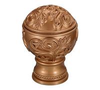 sourcing map Curtain Rod Finial, Plastic Carved Drapery Rail Pole Head Cap Decorative Window Curtain Rail End Fits Dia. 30-32mm Curtain Rods (Copper)