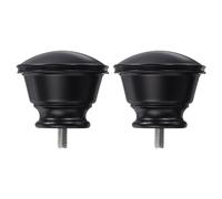 sourcing map Curtain Rod Finials, 2Pcs Plastic Drapery Rail Pole Head Cap Decorative Window Curtain Rail End Fits Dia. 16mm(5/8") Curtain Rods (Black)