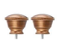 sourcing map Curtain Rod Finials, 2Pcs Plastic Drapery Rail Pole Head Cap Decorative Window Curtain Rail End Fits Dia. 16mm(5/8") Curtain Rods (Copper)