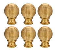 sourcing map Curtain Rod Finials, 6Pcs Plastic Drapery Rail Pole Head Cap Rhombic Window Curtain Rail End Fits Dia. 26-28mm Curtain Rods (Gold)