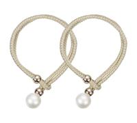 sourcing map Curtain Tieback, 2 Pack Polyester Hand Woven Decorative Rope Curtain Holdback for Bedroom, Living Room, Office (Champagne)