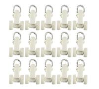 sourcing map Curtain Track Plastic Twin Wheeled Carriers Drapery Rail Sliding Glider for Window Shower Curtain Tracks 10mm Dia 50 Pcs