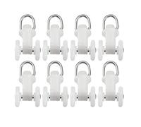 sourcing map Curtain Track Plastic Twin Wheeled Carriers Drapery Rail Sliding Glider for Window Shower Curtain 12mm Wheel Dia Square Track 30 Pcs