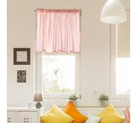 sourcing map Curtain Valances, 0.7 m Wx1.4 m L Window Treatment Curtains Half Sheer Curtain Valance Rod Pocket Valances for Kitchen Cafe Living Room Bedroom Bathroom, 1 Panel, Light Pink