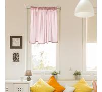 sourcing map Curtain Valances, 0.7m Wx1m l Window Treatment Curtains Half Sheer Curtain Valance Rod Pocket Valances for Kitchen Cafe Living Room Bedroom Bathroom, 1 Panel, Coral Pink