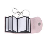 sourcing map Custom Keychain with Pictures, Personalized Leather Mini Photo Album Keychain with 10 Pictures DIY Small Memory Keyring Book for Family, Lotus Pink