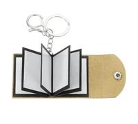 sourcing map Custom Keychain with Pictures, Personalized Leather Mini Photo Album Keychain with 10 Pictures DIY Small Memory Keyring Book for Family, Camel