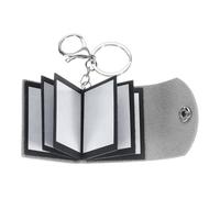 sourcing map Custom Keychain with Pictures, Personalized Leather Mini Photo Album Keychain with 10 Pictures DIY Small Memory Keyring Book for Family, Gray