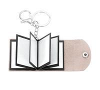 sourcing map Custom Keychain with Pictures, Personalized Leather Mini Photo Album Keychain with 10 Pictures DIY Small Memory Keyring Book for Family, Brick Red