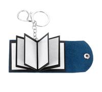 sourcing map Custom Keychain with Pictures, Personalized Leather Mini Photo Album Keychain with 10 Pictures DIY Small Memory Keyring Book for Family, Navy Blue