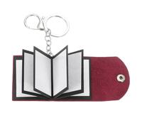 sourcing map Custom Keychain with Pictures, Personalized Leather Mini Photo Album Keychain with 10 Pictures DIY Memory Keyring Book for Family, Dark Red