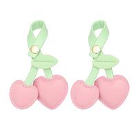 sourcing map Cute Cherry Bag Charm for Women, Cherry Leather Keychain for Handbag, Purse Keychain Accessories - 2PCS Pink