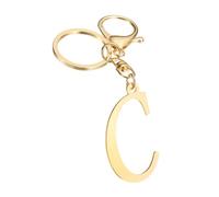 sourcing map Cute Gold Initial Letter Keychain, Stainless Steel Letter C Keychains Alphabet A-Z Key Rings for Women Handbag Purse Bag Charm Personalized Gift