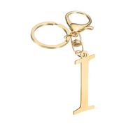 sourcing map Cute Gold Initial Letter Keychain, Stainless Steel Letter I Keychains Alphabet A-Z Key Rings for Women Handbag Purse Bag Charm Personalized Gift