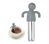 sourcing map Cute Tea Infuser, Stainless Steel Loose Leaf Tea Steeper Filter with Silicone Handle Reusable Coarse Pores Mesh Strainer Diffuser for Teacups Teapots Mugs, Dark Gray